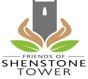 The Old Tower Logo with two hands around a tower, green leaves below, and text: “Friends of Shenstone Tower”.